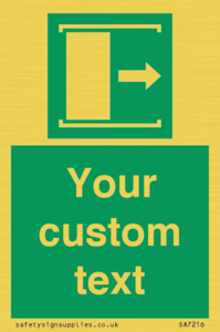 Custom sign safe condition Door slides right to open