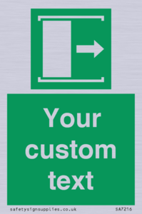 Custom sign safe condition Door slides right to open