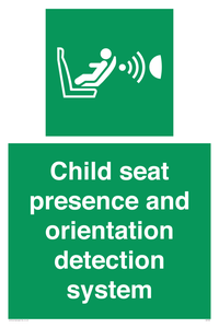 Child seat presence and orientation detection system