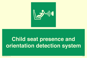 Child seat presence and orientation detection system