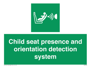 Child seat presence and orientation detection system