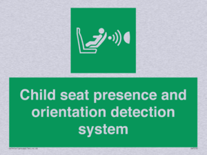 Child seat presence and orientation detection system