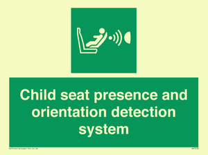 Child seat presence and orientation detection system