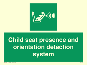Child seat presence and orientation detection system