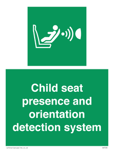 Child seat presence and orientation detection system
