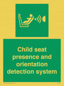 Child seat presence and orientation detection system