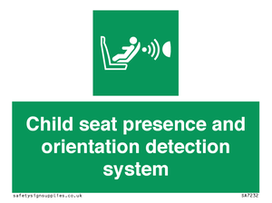 Child seat presence and orientation detection system