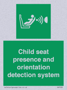 Child seat presence and orientation detection system