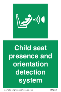 Child seat presence and orientation detection system