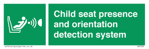 Child seat presence and orientation detection system