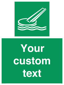 Custom sign safe condition Marine evacuation slide