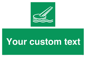 Custom sign safe condition Marine evacuation slide