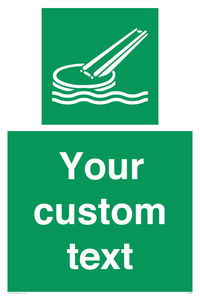 Custom sign safe condition Marine evacuation slide