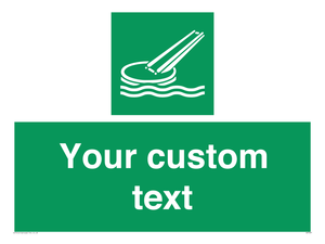 Custom sign safe condition Marine evacuation slide