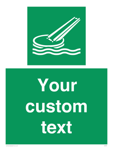 Custom sign safe condition Marine evacuation slide