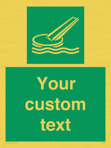 Custom sign safe condition Marine evacuation slide