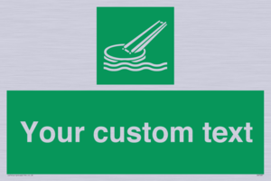 Custom sign safe condition Marine evacuation slide