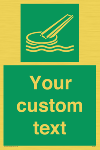 Custom sign safe condition Marine evacuation slide