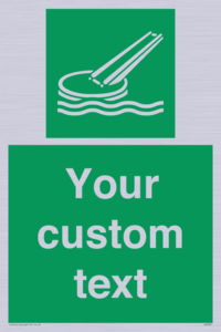 Custom sign safe condition Marine evacuation slide