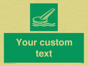 Custom sign safe condition Marine evacuation slide