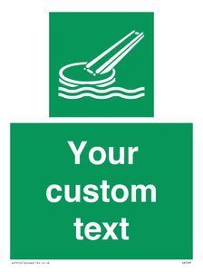 Custom sign safe condition Marine evacuation slide