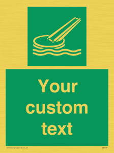 Custom sign safe condition Marine evacuation slide