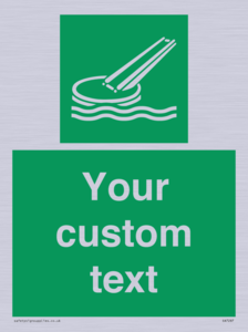 Custom sign safe condition Marine evacuation slide