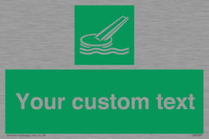 Custom sign safe condition Marine evacuation slide