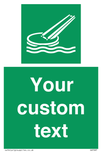 Custom sign safe condition Marine evacuation slide
