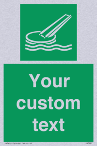 Custom sign safe condition Marine evacuation slide