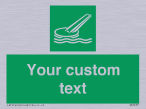 Custom sign safe condition Marine evacuation slide