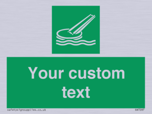 Custom sign safe condition Marine evacuation slide