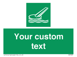 Custom sign safe condition Marine evacuation slide