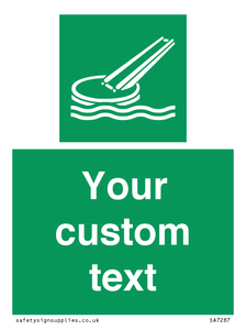 Custom sign safe condition Marine evacuation slide