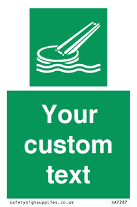 Custom sign safe condition Marine evacuation slide