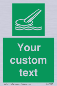 Custom sign safe condition Marine evacuation slide