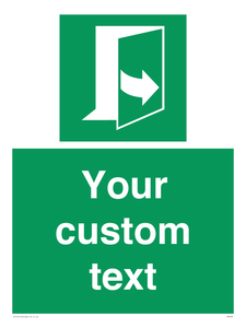 Custom sign safe condition door opens pulling left hand side
