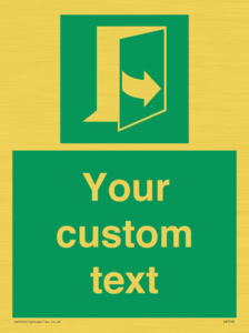 Custom sign safe condition door opens pulling left hand side