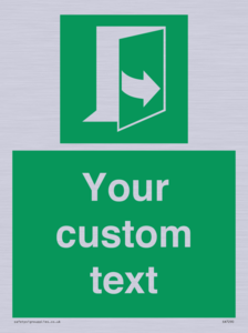 Custom sign safe condition door opens pulling left hand side