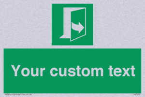 Custom sign safe condition door opens pulling left hand side