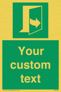 Custom sign safe condition door opens pulling left hand side