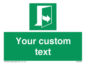 Custom sign safe condition door opens pulling left hand side