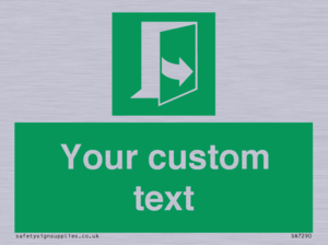 Custom sign safe condition door opens pulling left hand side
