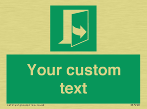 Custom sign safe condition door opens pulling left hand side