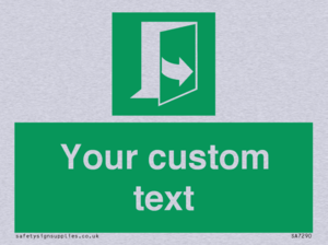 Custom sign safe condition door opens pulling left hand side