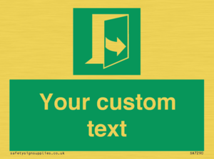 Custom sign safe condition door opens pulling left hand side