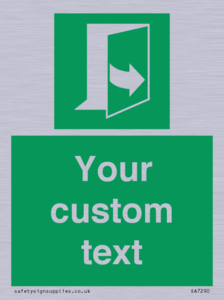Custom sign safe condition door opens pulling left hand side