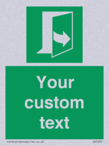 Custom sign safe condition door opens pulling left hand side