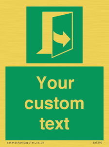 Custom sign safe condition door opens pulling left hand side