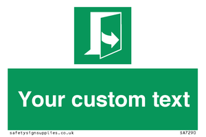 Custom sign safe condition door opens pulling left hand side